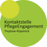 telle PflegeEngagement Treptow-Köpenick: großer grüner Kreis mit Schriftzug im Kreis und kleiner hellgrüner Kreis am linken oberen Rand