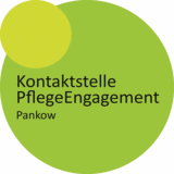 telle PflegeEngagement Pankow: großer grüner Kreis mit Schriftzug im Kreis und kleiner hellgrüner Kreis am linken oberen Rand