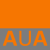 Allgemeines Logo der Angebote zur Unterstützung im Alltag: viereckige Form, Schriftzug AUA in orange mit grauem Hintergrund im unteren Drittel des Viereckes. Oberer Bereich ist in orangener Farbe.